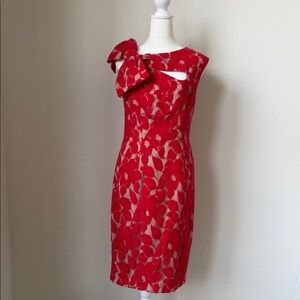Tracy Reese One Shoulder Red Floral Dress